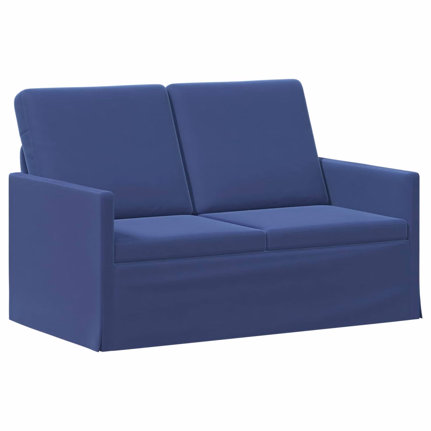 Divano a 2 posti vidaXL in velluto blu con struttura in metallo L/P/H: 130 x 81 x 82 cm