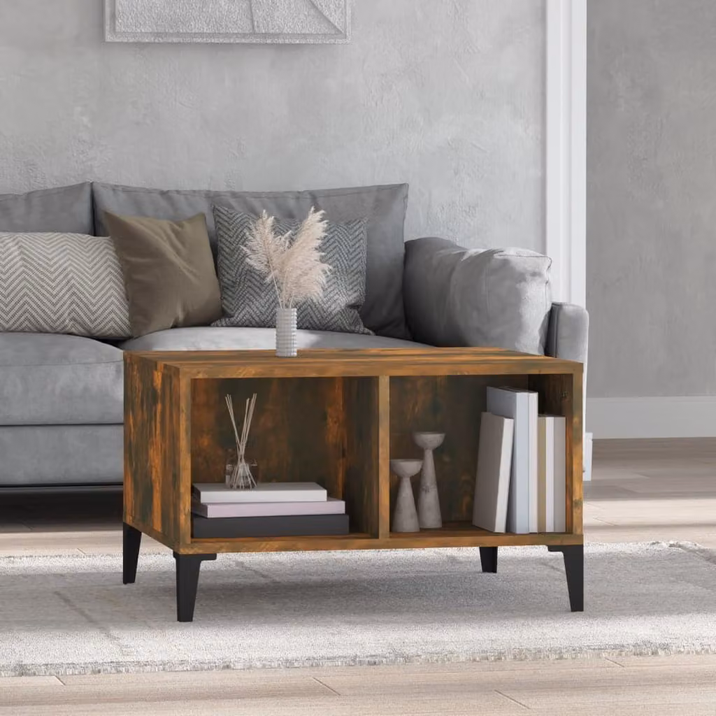 Maison Exclusive - Tavolino in rovere affumicato 60x50x36,5 cm Materiale ligneo