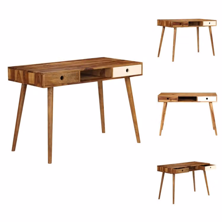 scrivania vidaXL 110 x 55 x 76 cm in legno massiccio - Scrivanie