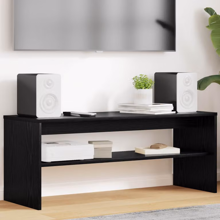 Mobile TV vidaXL Rovere Nero in Legno ingegnerizzato L: 100 cm, P: 35 cm, H: 40 cm