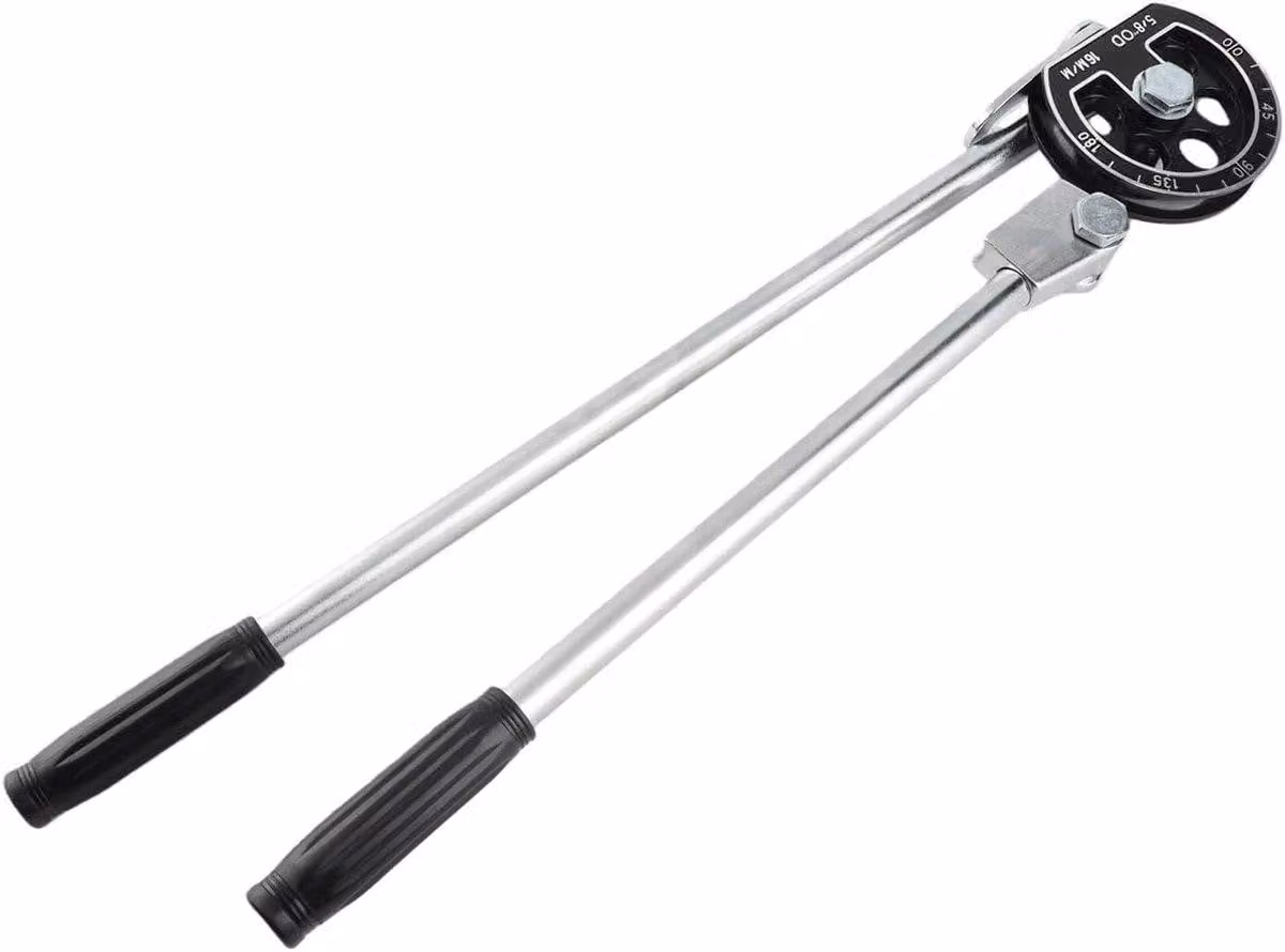 Dispositivo professionale per la piegatura di tubi - Set per la piegatura di tubi - Installazioni per impianti idraulici - Capacità di piegatura a 180 gradi - 16 mm - Argento
