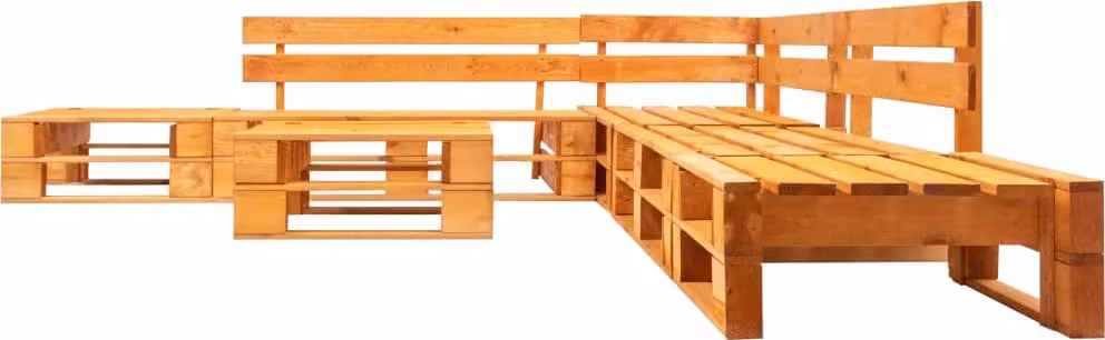 Set da giardino 6 pezzi VidaXL in legno di pallet, color miele