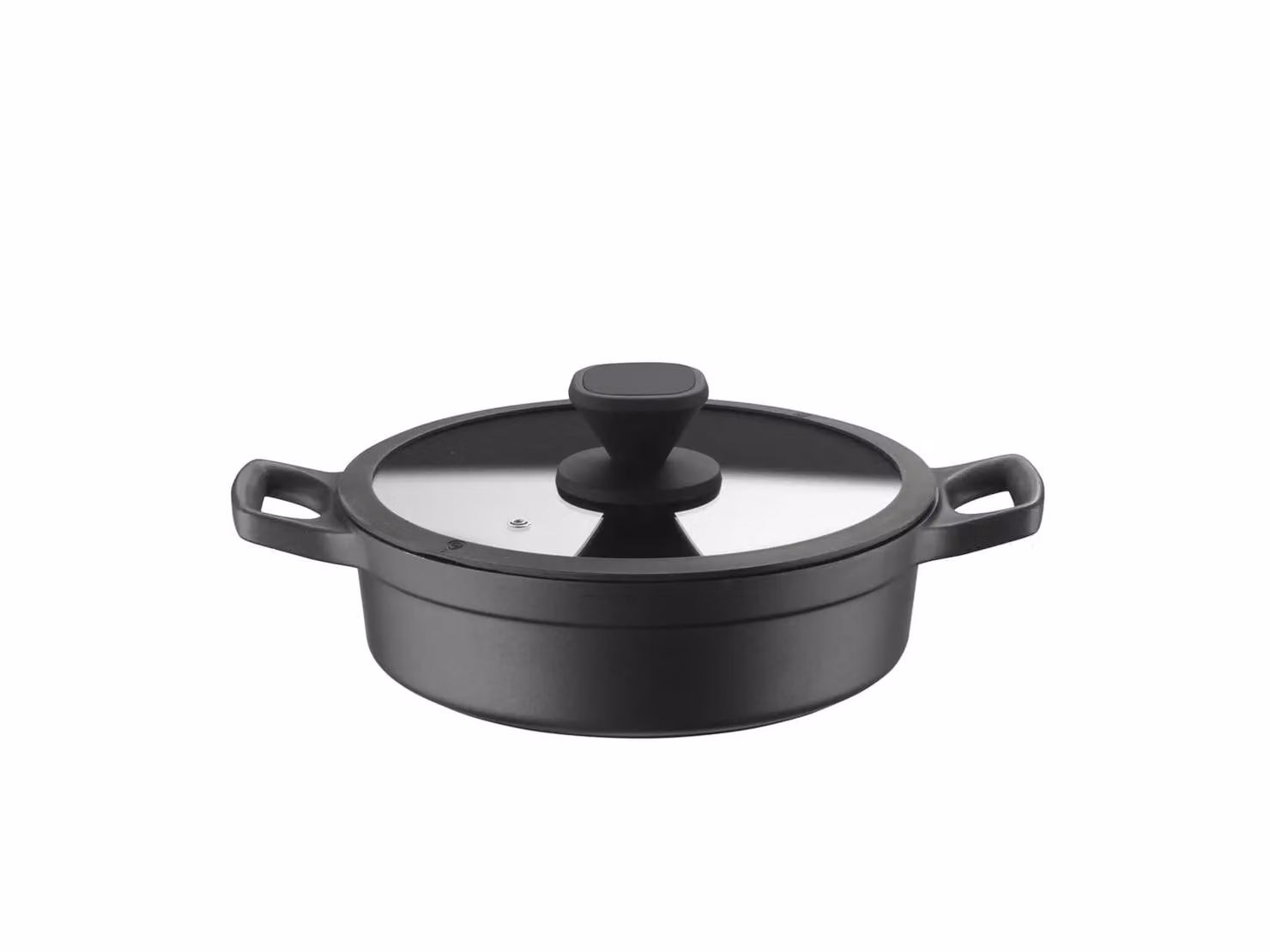 Casseruola Bassa con coperchio in vetro per induzione, linea Pro, diam.24cm