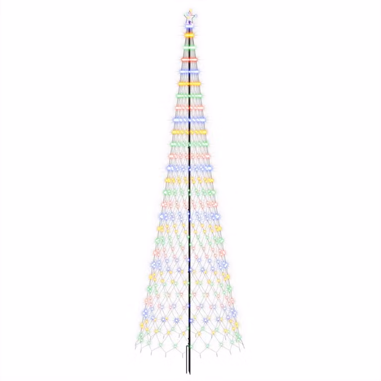 Albero di Natale a LED, altezza 500 cm, 550 LED, multicolore, struttura in ferro nero