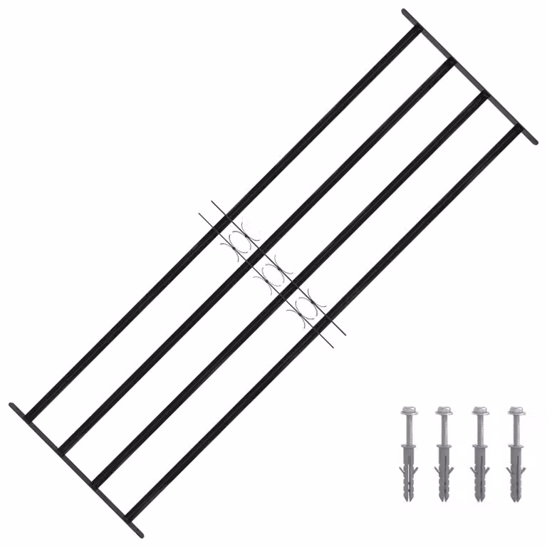 Griglia di sicurezza per finestra vidaXL in acciaio zincato nero L: 175 cm, H: 60 cm