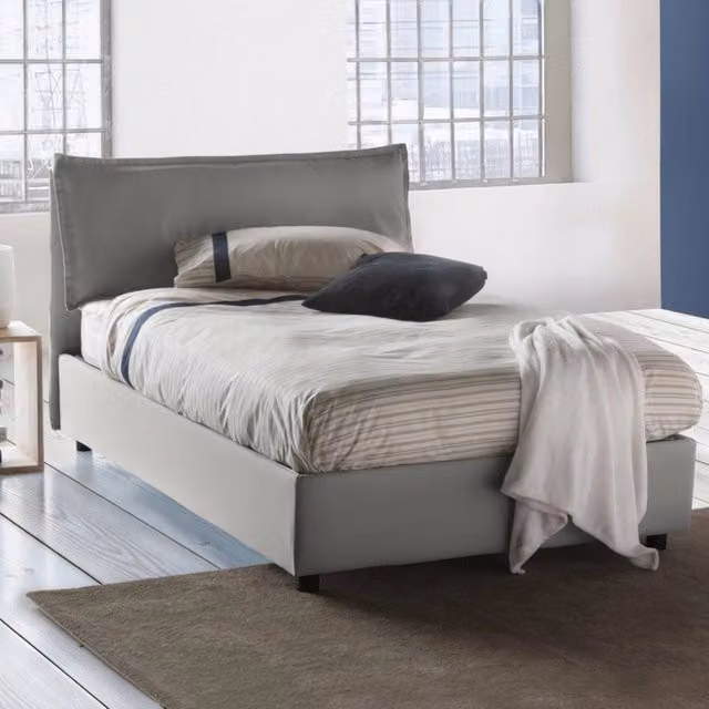 Arnaldo, Letto Piazza e Mezza Sfoderabile Made in Italy, Grigio
