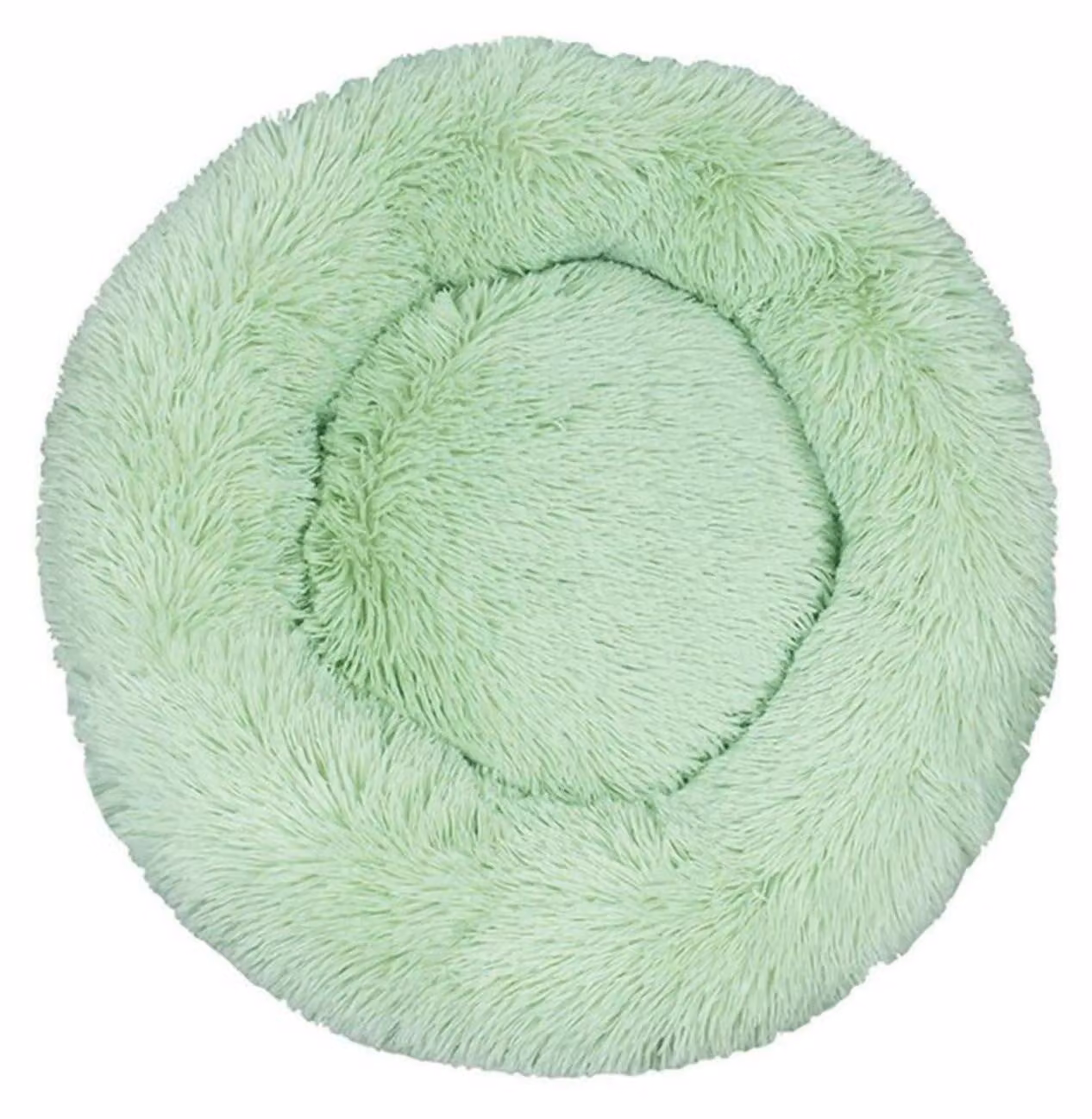 Cuccia per cani, cuccia per gatti, morbida, rotonda, in peluche, 90 cm, color verde mela