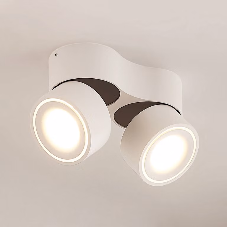 Arcchio Faretto da soffitto a LED Rotari, bianco, 2 luci, 2270 lm Rotari Arcchio, dimmerabile, Bianco / Opale, Corridoio, Alluminio, Moderno