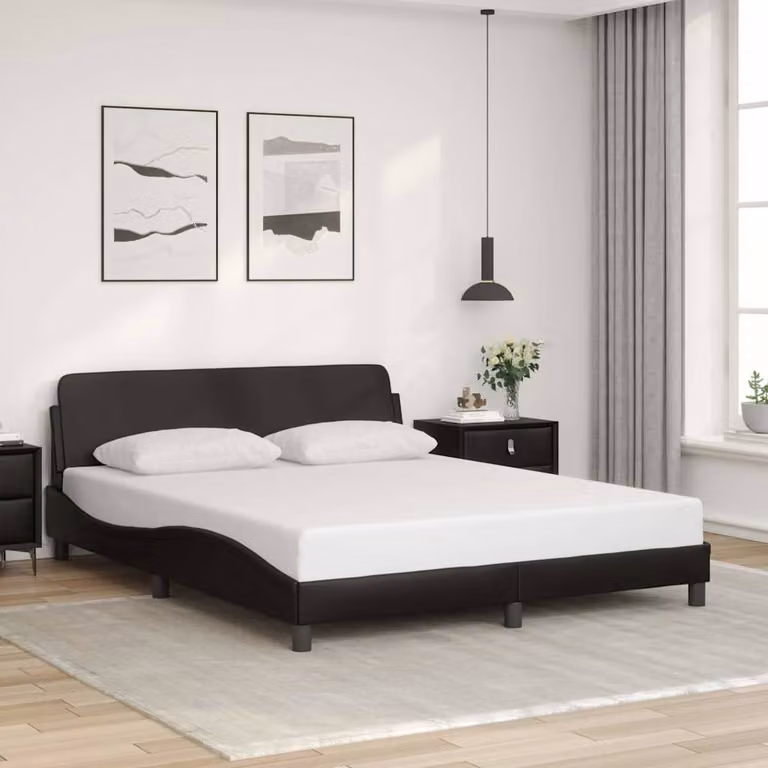 Giroletto vidaXL Dover in similpelle nero L: 152 cm, P: 203 cm