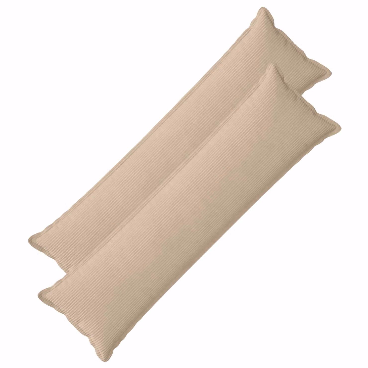 Set di 2 federe vidaXL HOUTEN in velluto a coste, colore tortora, L 145 cm x L 40 cm