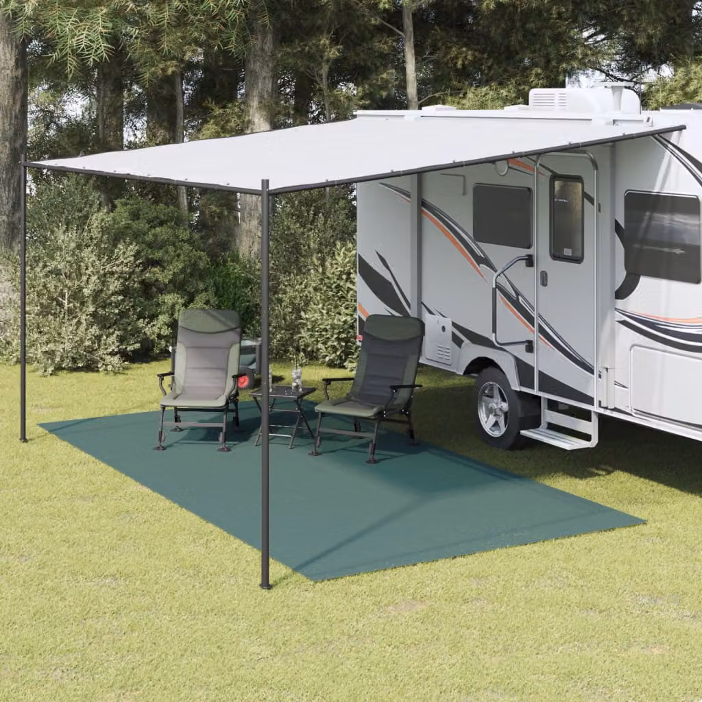 vidaXL Tappeto da tenda verde in poliestere resistente ai raggi UV e antiscivolo, L: 5 m x P: 2,5 m
