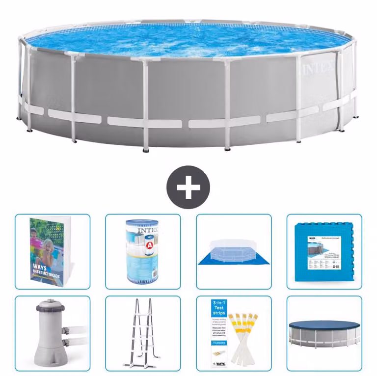 Struttura per piscina a forma di prisma - 457x122 cm - composta da 7 elementi - modello S602