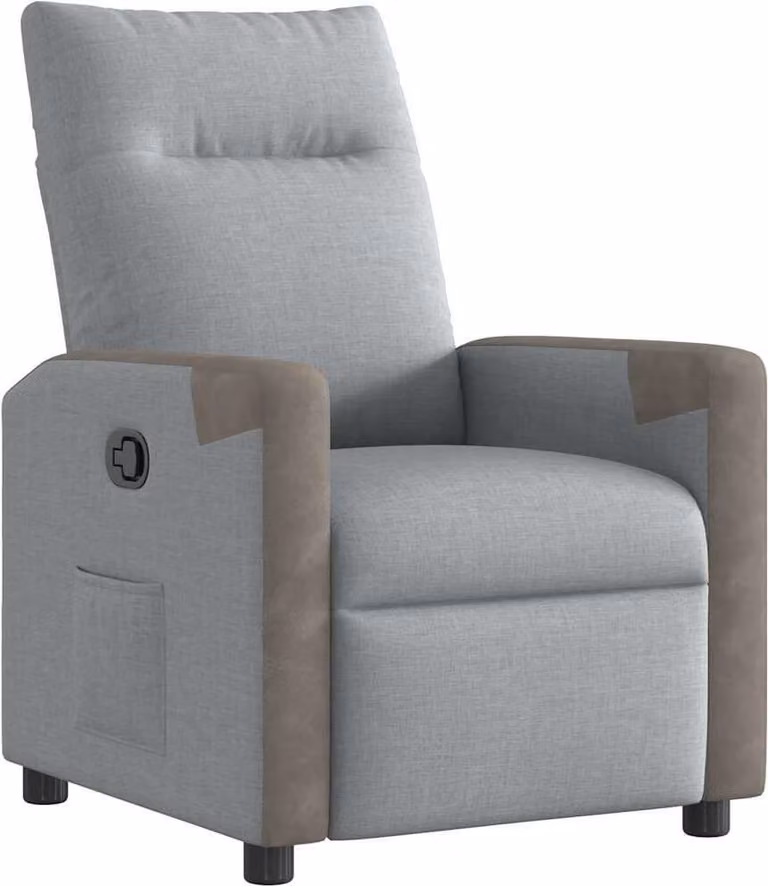 Poltrona Reclinabile in Tessuto Grigio Chiaro
