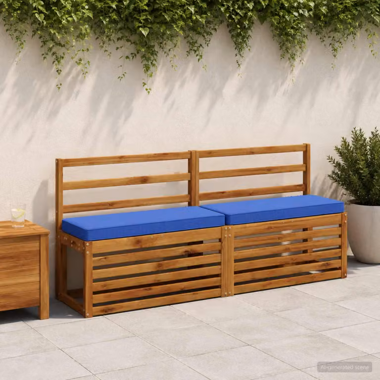 Cuscino per panchina vidaXL in poliestere blu reale con rivestimento rimovibile e lavabile