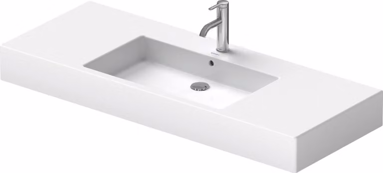 Duravit lavabo pour meuble Vero 125cm, avec trop-plein, avec plage pour robinetterie, 1 trou pour robinetterie, 0329120000, 0329120000