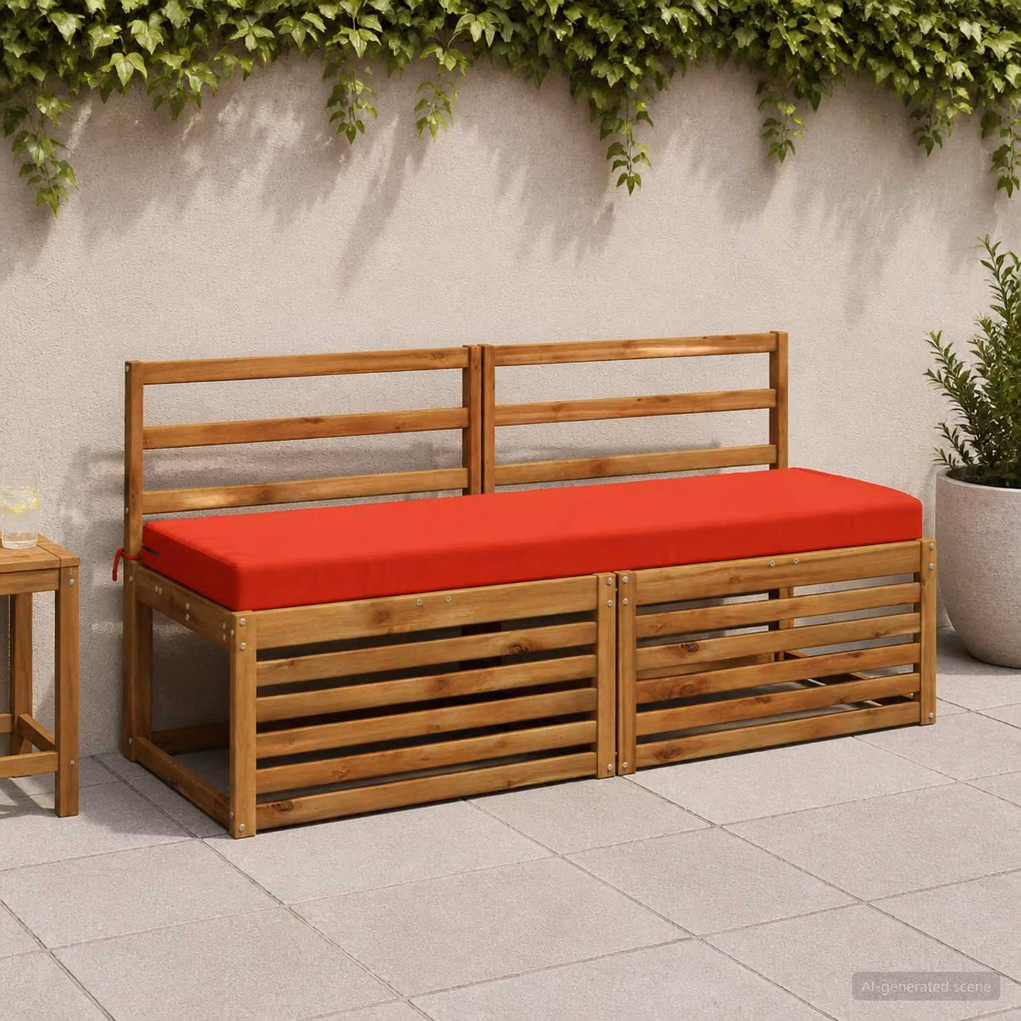 Cuscino per panchina vidaXL SOEST rosso in poliestere con rivestimento rimovibile e resistenza ai raggi UV