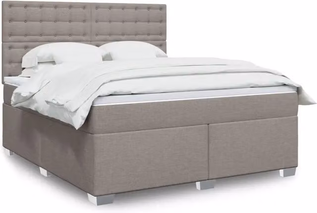 Letto Ibrido con Materasso a Molle Insacchettate vidaXL, Colore Beige e Grigio, L/P: 180 x 200 cm