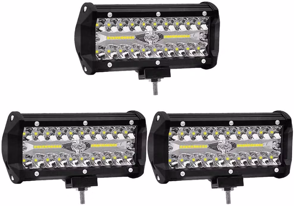 3X 120W LED Barra fari da lavoro, Greenmigo IP67 Fari supplementari Luce da lavoro Fari LED Luce da lavoro