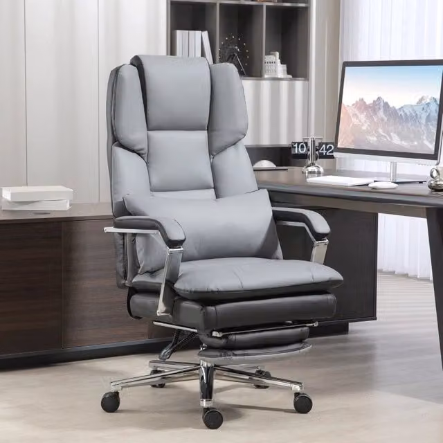 Sedia da ufficio ergonomica in ecopelle, altezza regolabile, 63 x 71 x 129 cm