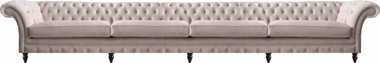 Sofa Viersitzer Couch Polster Stoff Textil Polstermöbel Modern Chesterfield