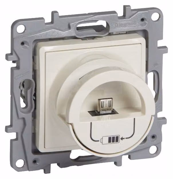 LEGRAND NILOE, stazione di ricarica Micro USB, 5V, beige, da incasso