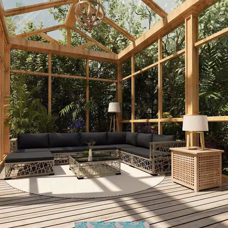 vidaXL Set Divani da Giardino 8 pz a Forma L con Cuscini Grigio