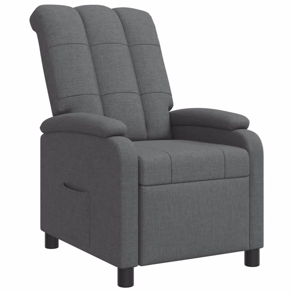 Poltrona reclinabile relax moderna in tessuto grigio con braccioli – 2