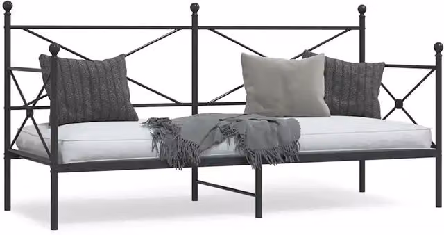 Dormeuse vidaXL in metallo nero con struttura rigida L/P/H: 80 x 200 cm