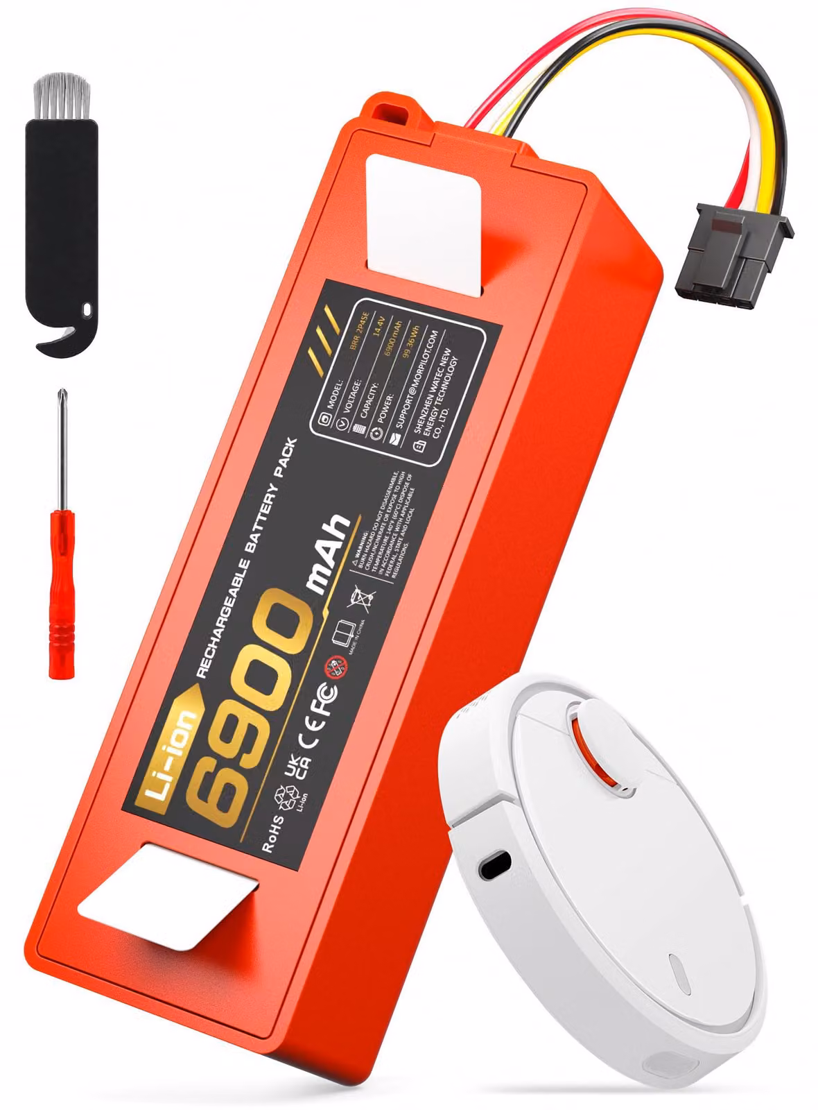 Batteria di ricambio da 6900mAh per aspirapolvere robot Xiaomi Roborock S5, S5 Max, S50, S6, S6 MaxV, S7, Q5 Max Pro