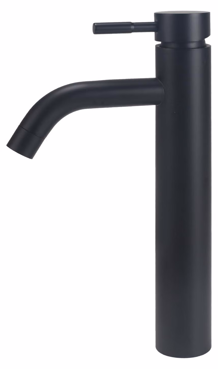 Miscelatore per lavabo con beccuccio curvo, colore nero, confezione singola