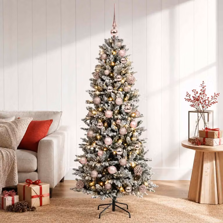 Albero di Natale artificiale con decorazioni natalizie, altezza 150 cm, 150 luci LED