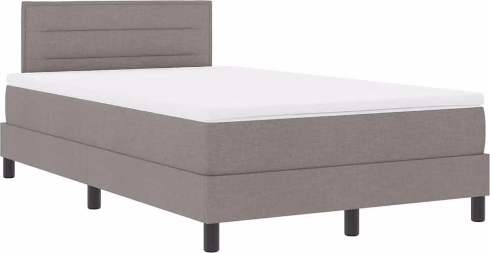 vidaXL Letto boxspring con materasso LED Taupe 120 x 190 cm Tessuto