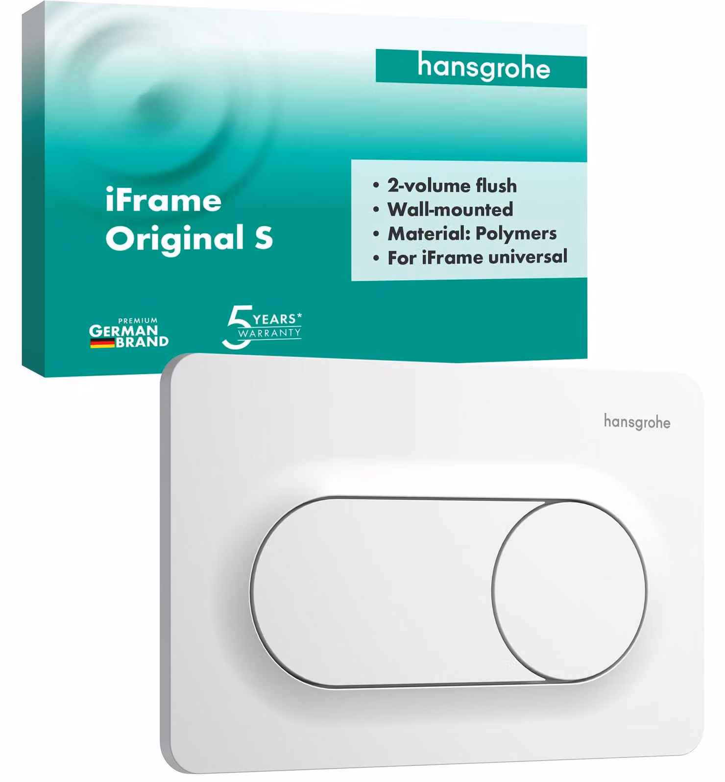 Piatto doccia per WC iFrame Original S, doppio scarico, bianco opaco