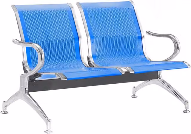 Panca per Sala Attesa 2 Posti in Acciaio da Ufficio Tosini Blu