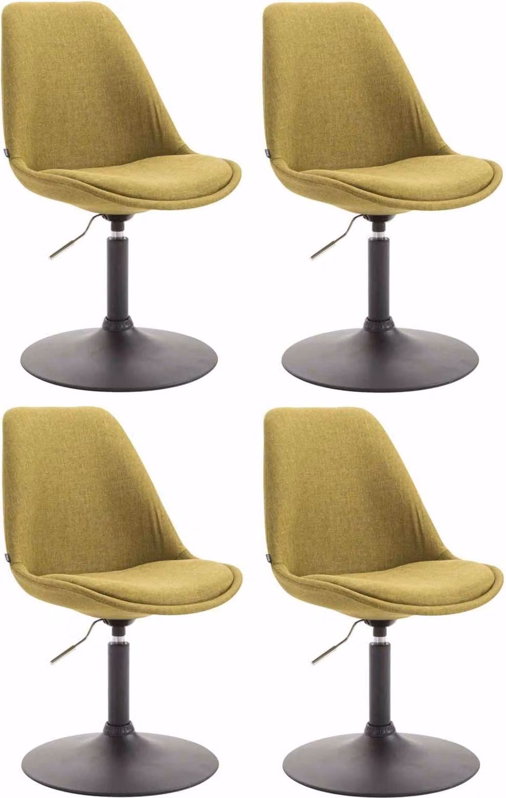 set di 4 sedie da pranzo - sedie da cucina - design moderno, seduta confortevole | colore: verde | colore base: nero