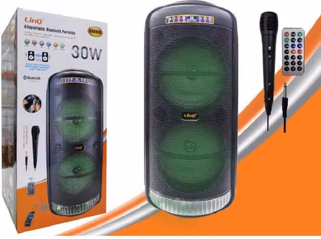 Altoparlante Bluetooth Portatile LINQ Kb8808 30W Nero con Microfono e Telecomando