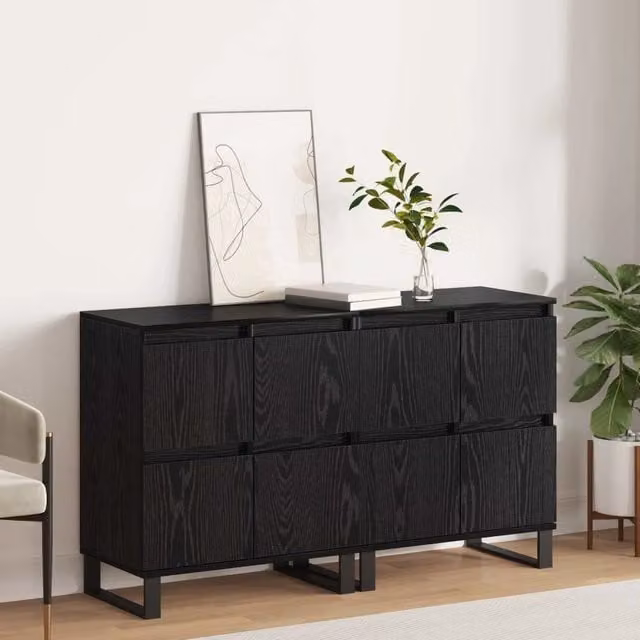 Credenza 2 pz Rovere Nero 60 x 35 x 70 cm 3394547