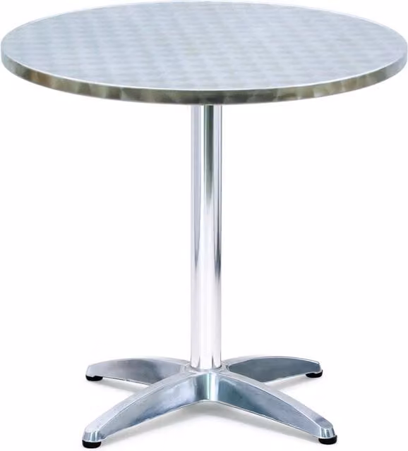 Tavolino tondo da giardino moderno Tosini in alluminio color argento Diametro: 70 cm