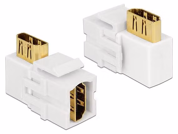 Keystone Modul HDMI Buchse > HDMI Buchse 90° gewinkelt weiß