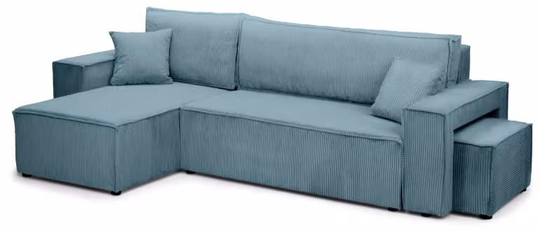Divano a tre posti con funzione letto, modello Klara, colore verde menta
