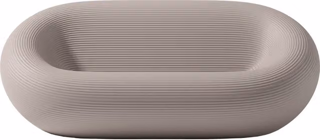 Qeeboo Nami Sofà in polietilene con cuscini per giardino, colori sabbia, beige o grigio, H: 70 cm, L: 105 cm, P: 105 cm
