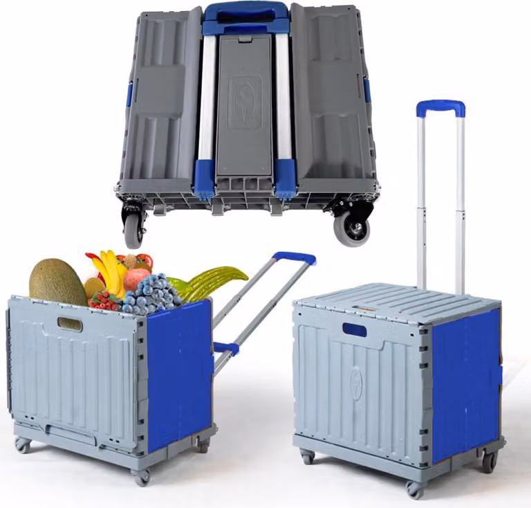 Carrello trasportatore pieghevole con piattaforma, capacità 65 kg