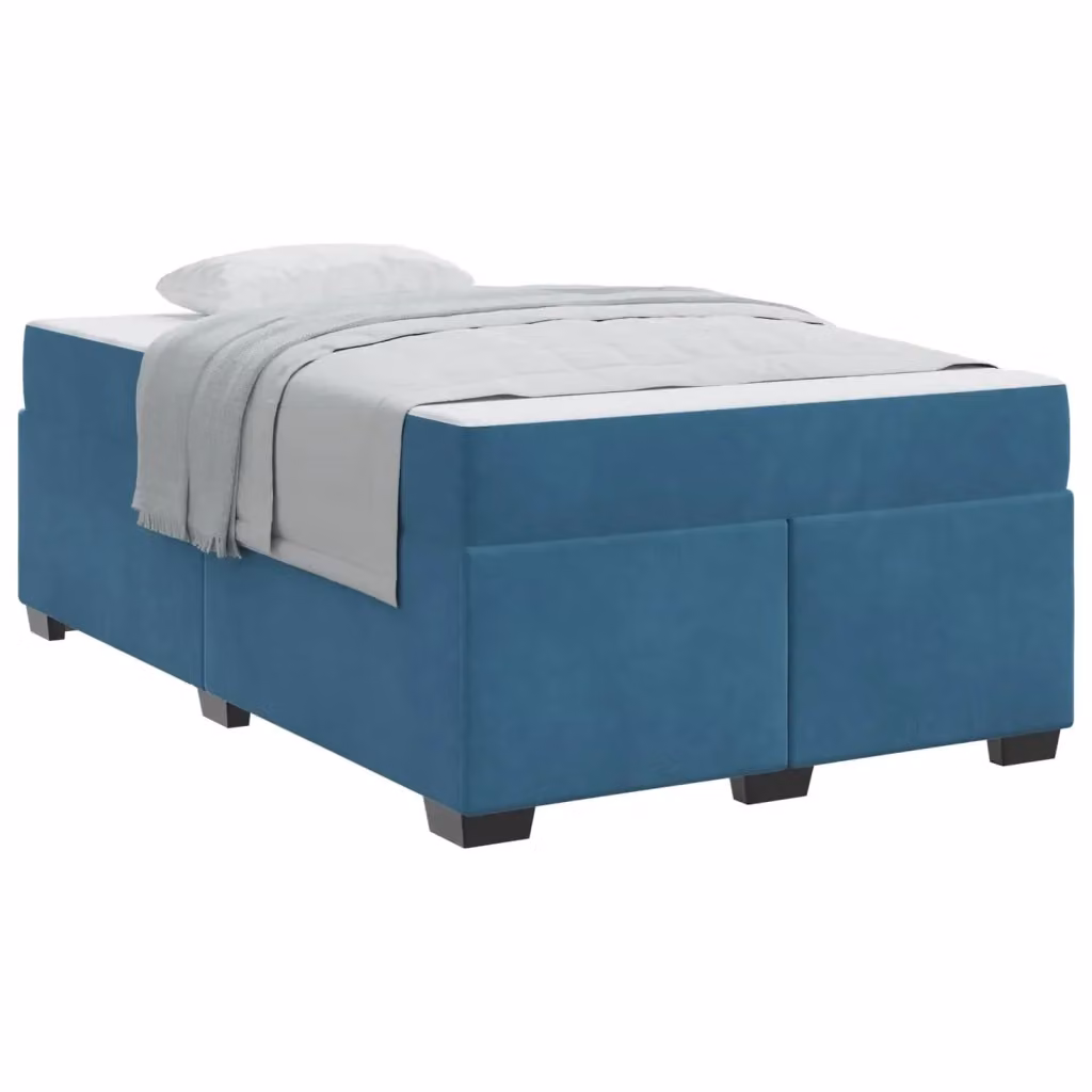 Struttura del letto moderna vidaXL in tessuto blu con listelli in legno L 120 x P 200 cm – 2