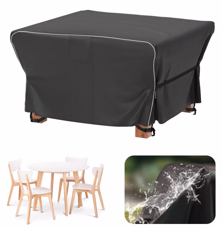 Omgoods - Copertura impermeabile per mobili da giardino, dimensioni 125 x 125 x 74 cm, con strisce riflettenti