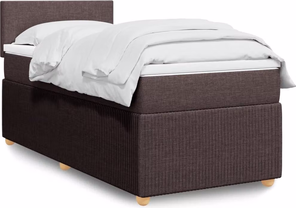 Maison Exclusive - Letto boxspring con materasso marrone scuro 100x200 cm tessuto