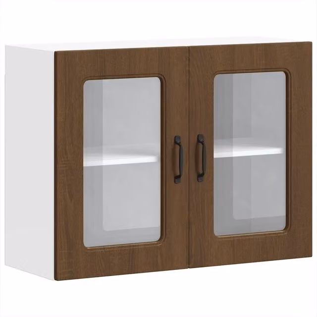 Armadio pensile da cucina pratica conservazione 80 x 31 x 60 cm in legno ingegnerizzato rovere marrone 02_0050019