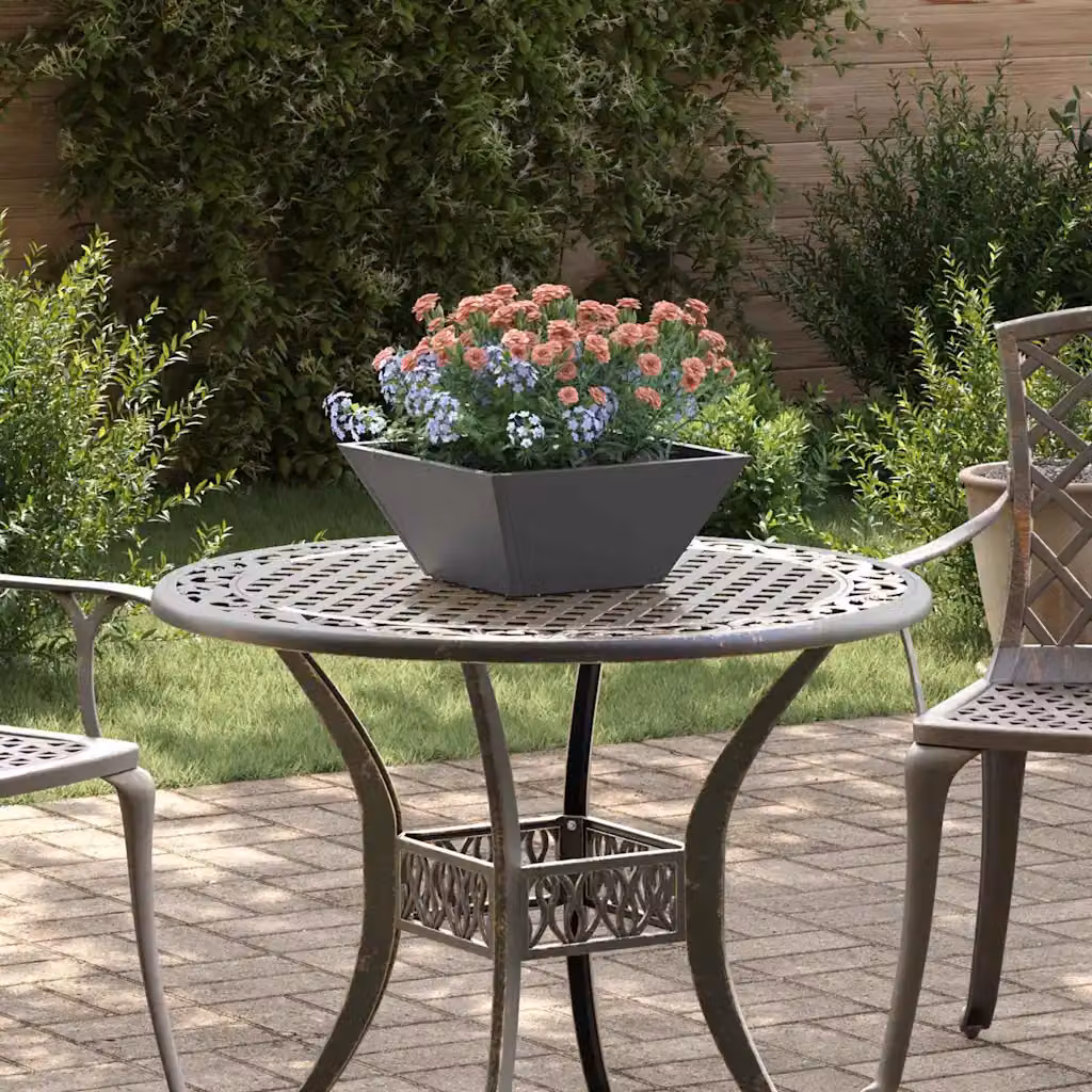 Set di 5 vasi da giardino vidaXL in acciaio, nero e grigio, L/P/H: 35 x 35 x 15 cm