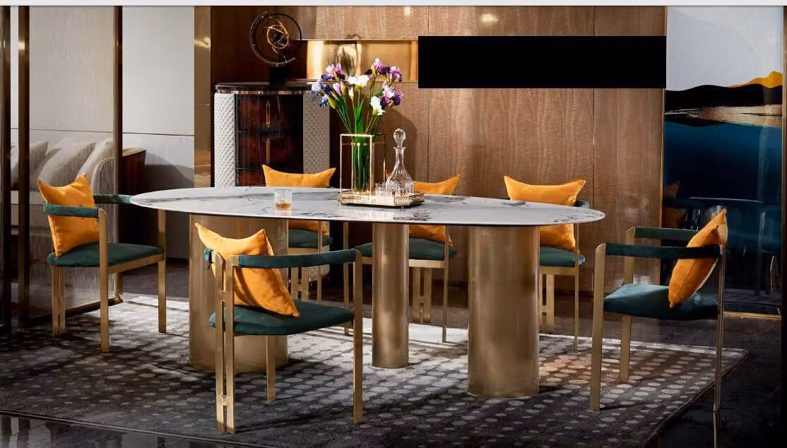 Stuhl Lehnstuhl Modern Design Möbel Luxus Esszimmer Stühle Küche Edelstahl Leder