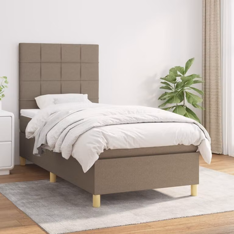 Maison Exclusive - Giroletto a Molle con Materasso Tortora 90x200 cm inTessuto