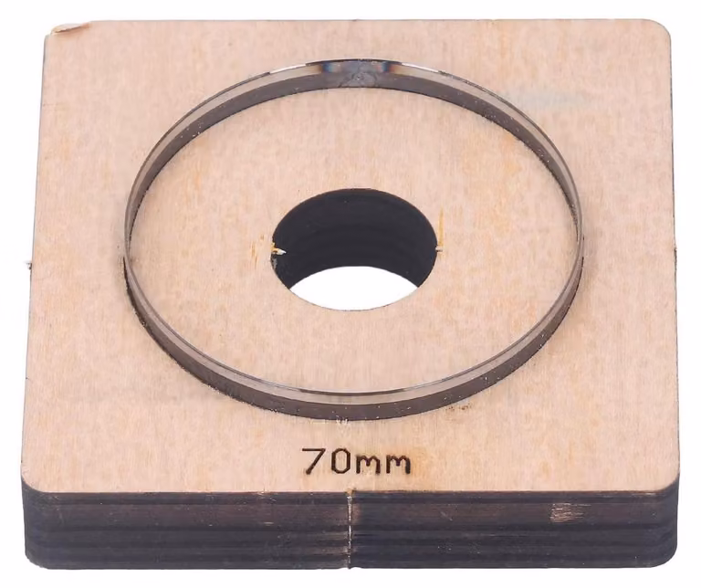 Punzone circolare in pelle con base in legno, diametro 70 mm, per lavorare pelle, gomma, plastica, argilla e legno